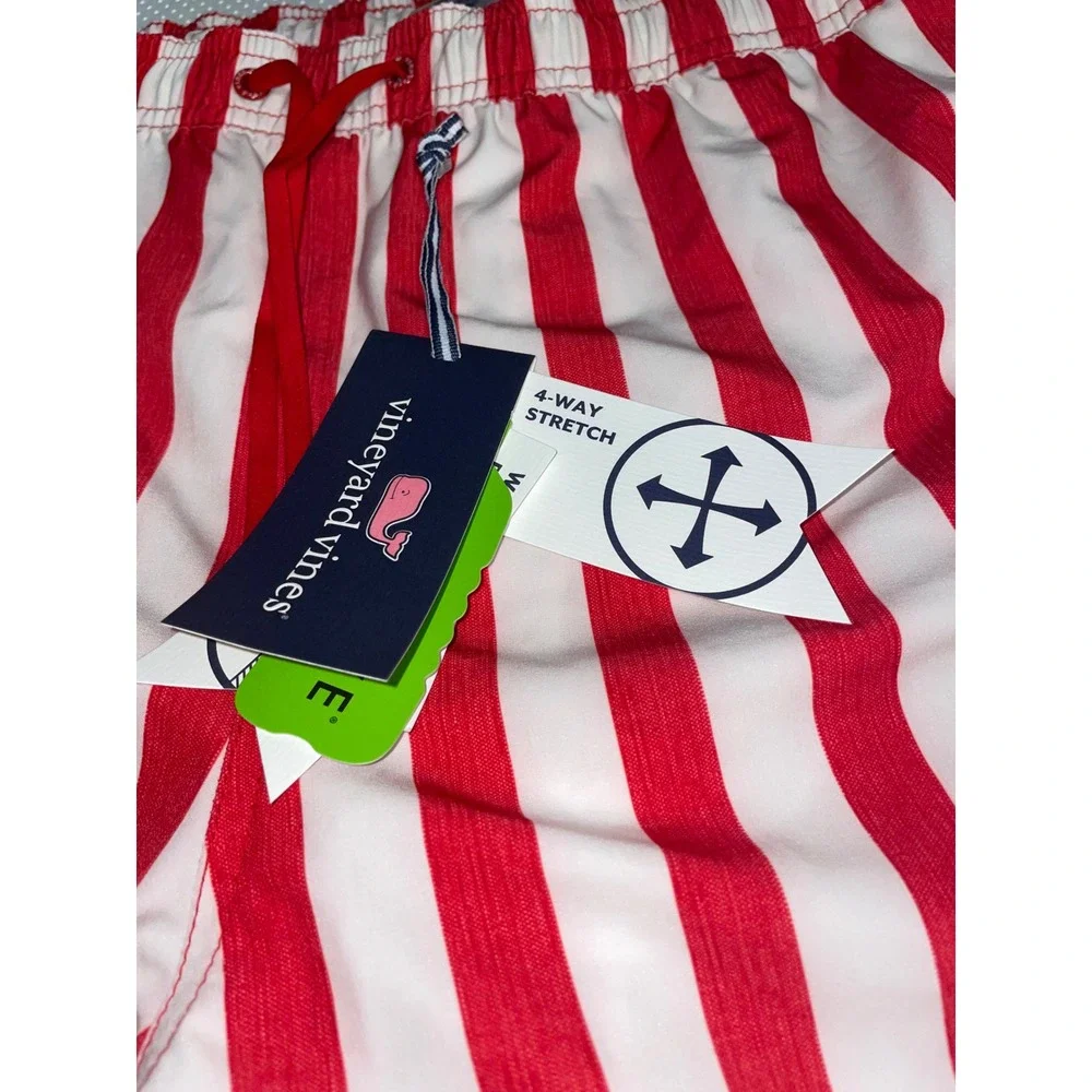 Vineyard Vines Mens XL Prep Stripe 4-Way‎ Stretch Swim Trunks Beach Shorts NWT